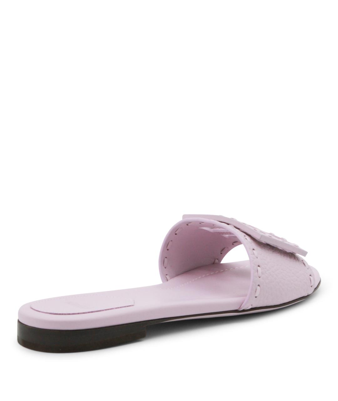 FENDI Розовые кожаные сандалии, фото 3