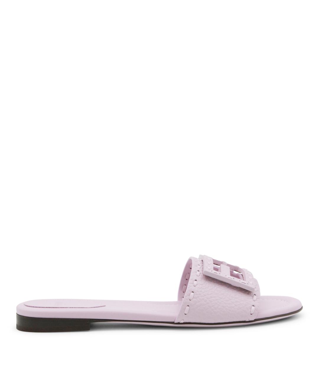 FENDI Розовые кожаные сандалии, фото 1