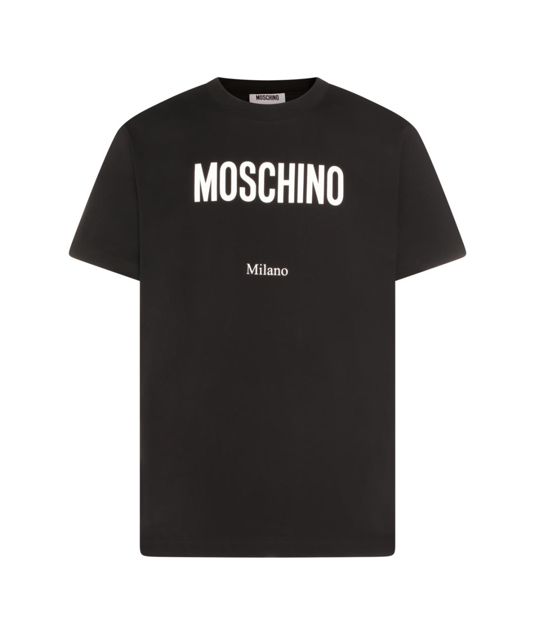 MOSCHINO Черная хлопковая футболка, фото 1