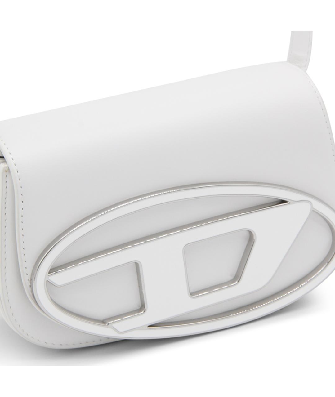DIESEL Белая кожаная сумка через плечо, фото 4