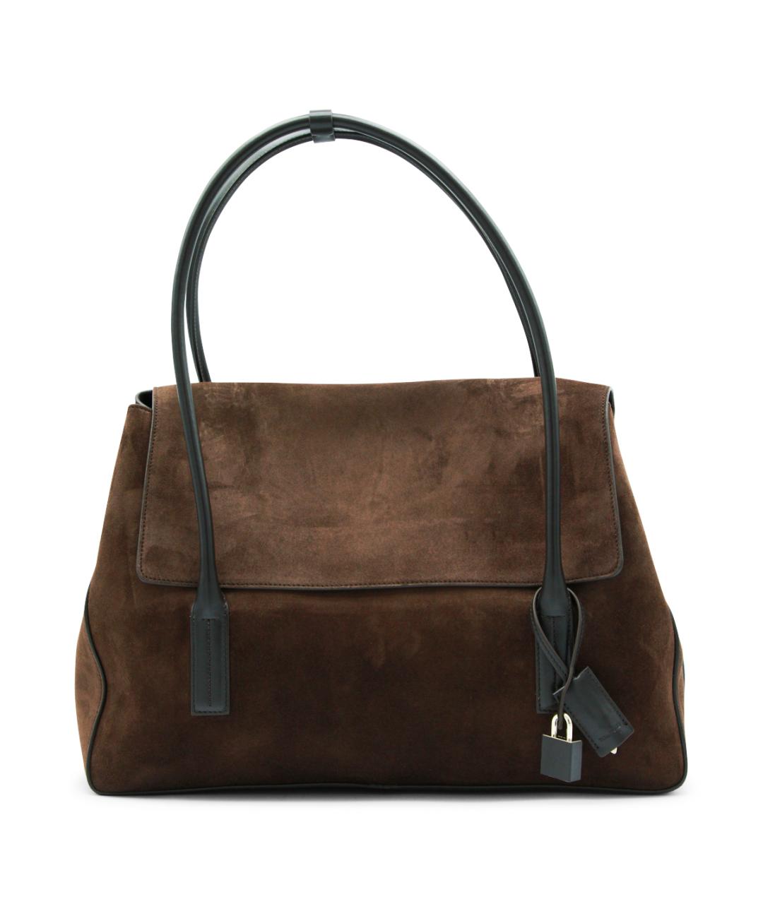 TOM FORD Коричневая замшевая сумка тоут, фото 1