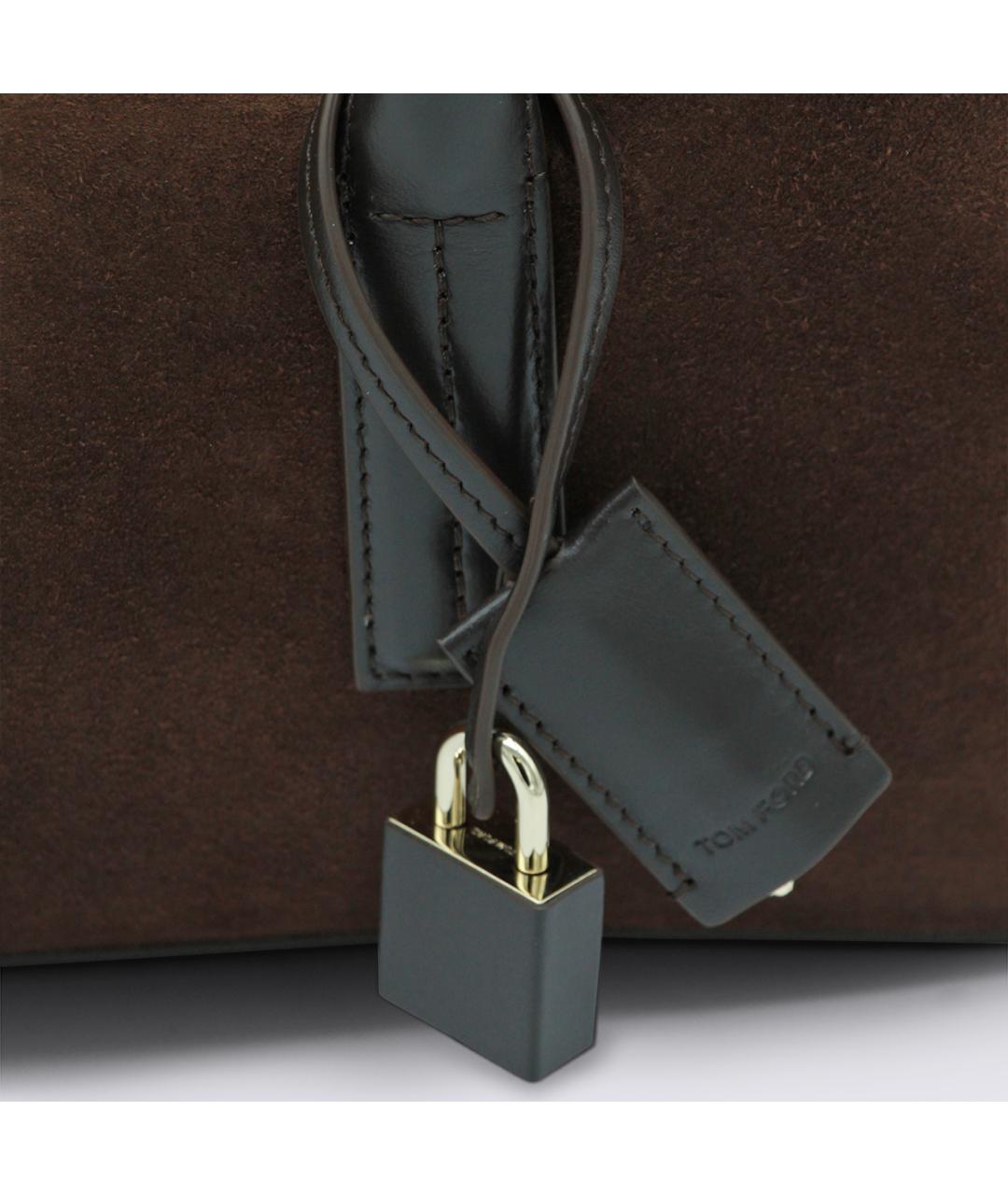 TOM FORD Коричневая замшевая сумка тоут, фото 5