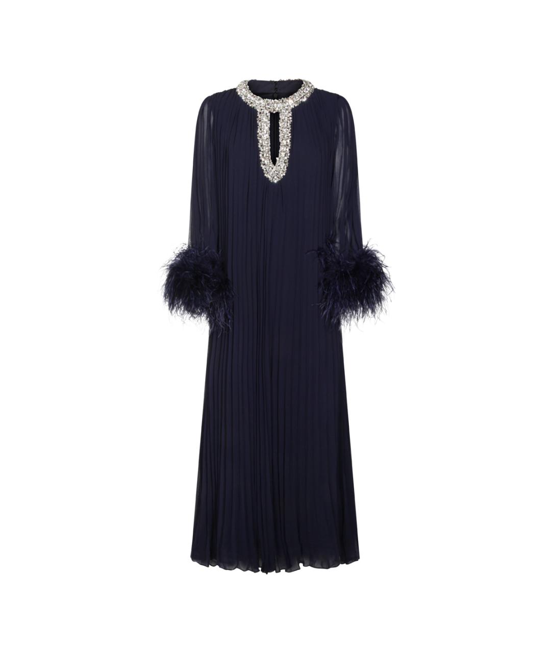 SELF-PORTRAIT Темно-синее полиэстеровое вечернее платье, фото 1