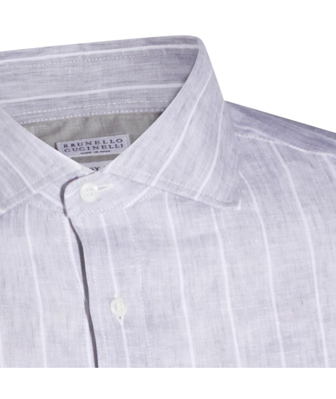 BRUNELLO CUCINELLI Мульти льняная классическая рубашка, фото 3