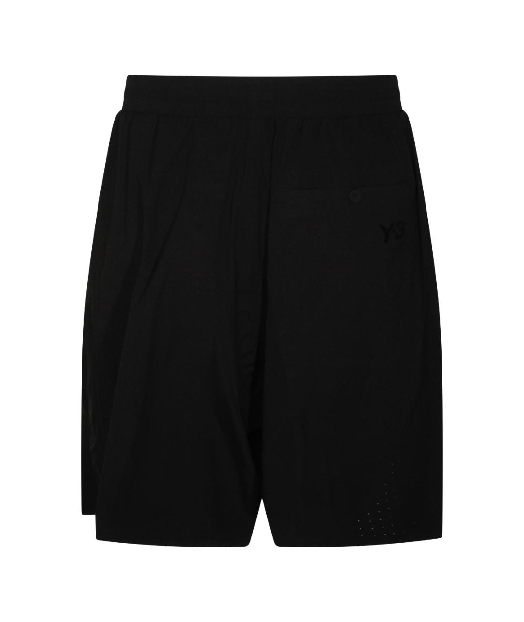 Y-3 Черные полиэстеровые шорты, фото 2