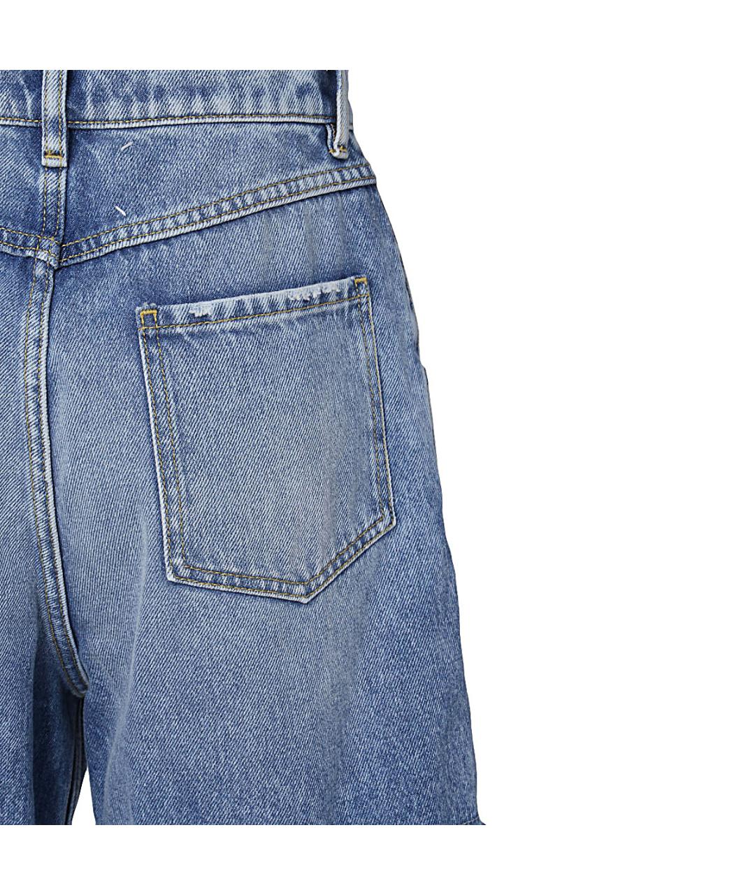 MAISON MARGIELA Голубые хлопковые прямые джинсы, фото 3