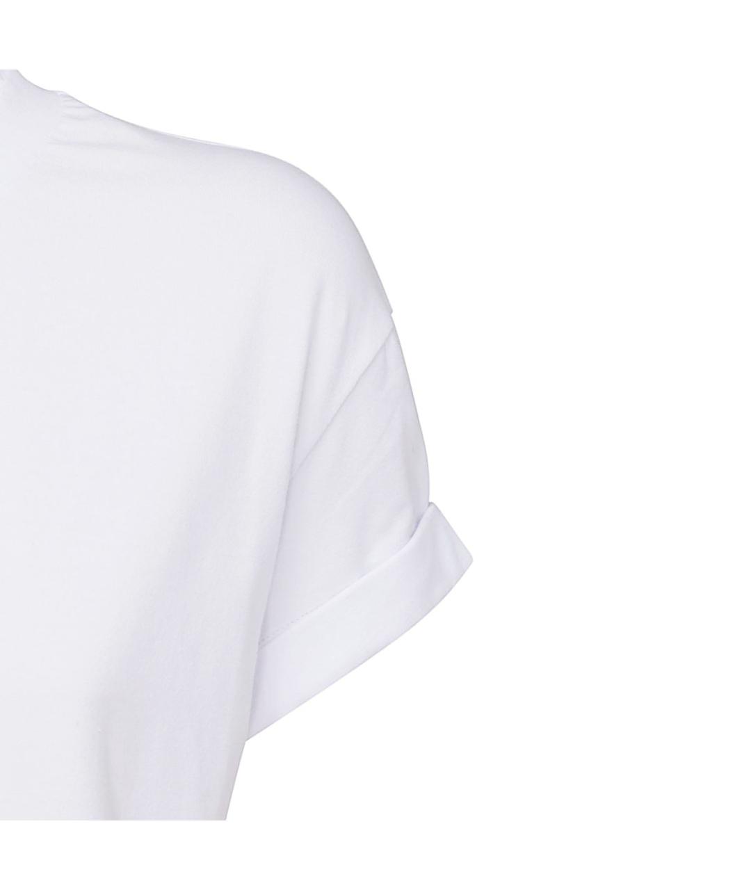 BRUNELLO CUCINELLI Белая хлопко-эластановая футболка, фото 3