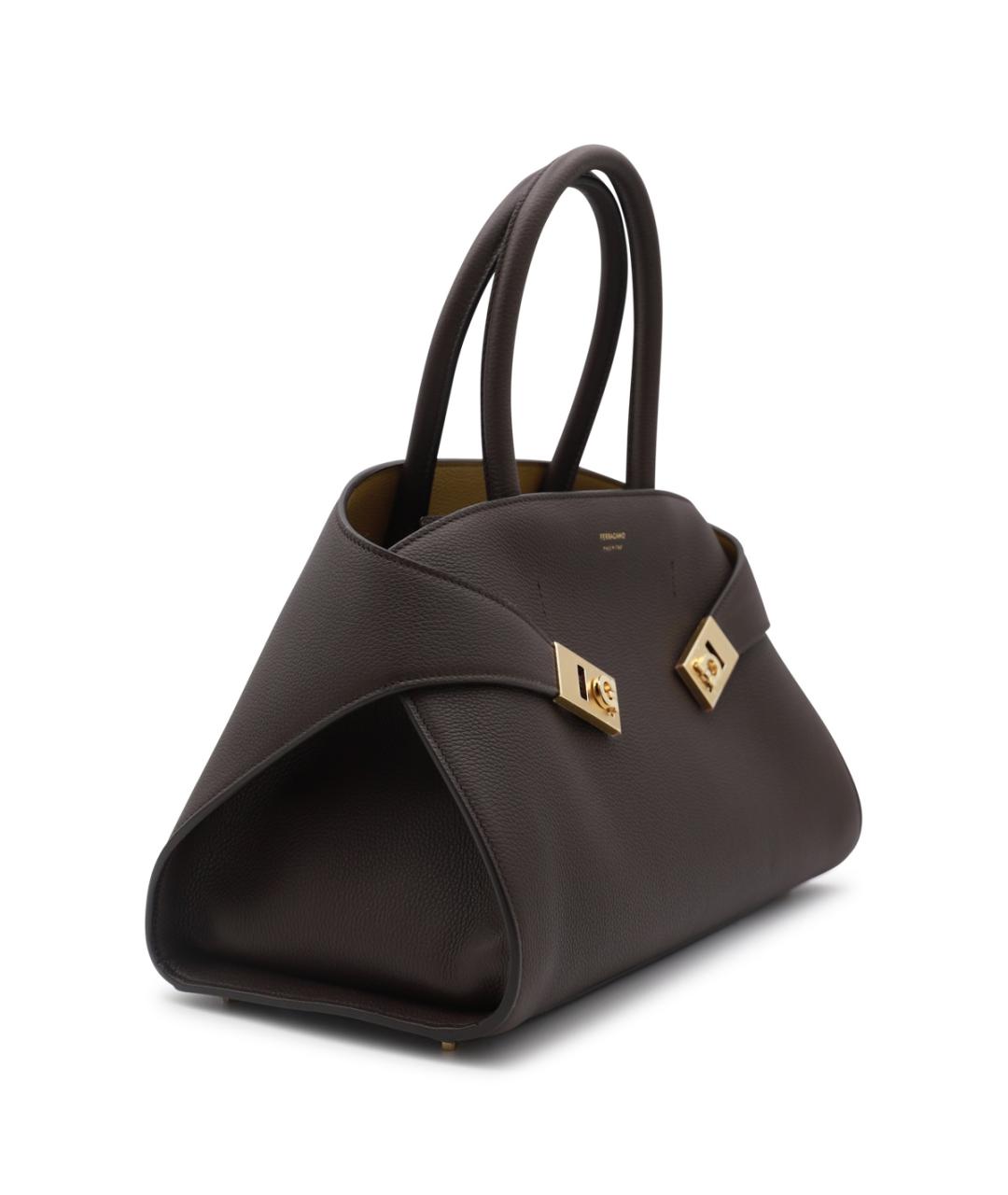 FERRAGAMO Коричневая кожаная сумка тоут, фото 2