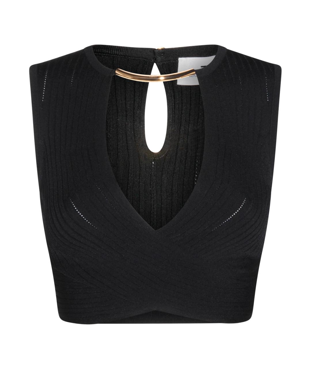 ELISABETTA FRANCHI Черная вискозная майка, фото 1