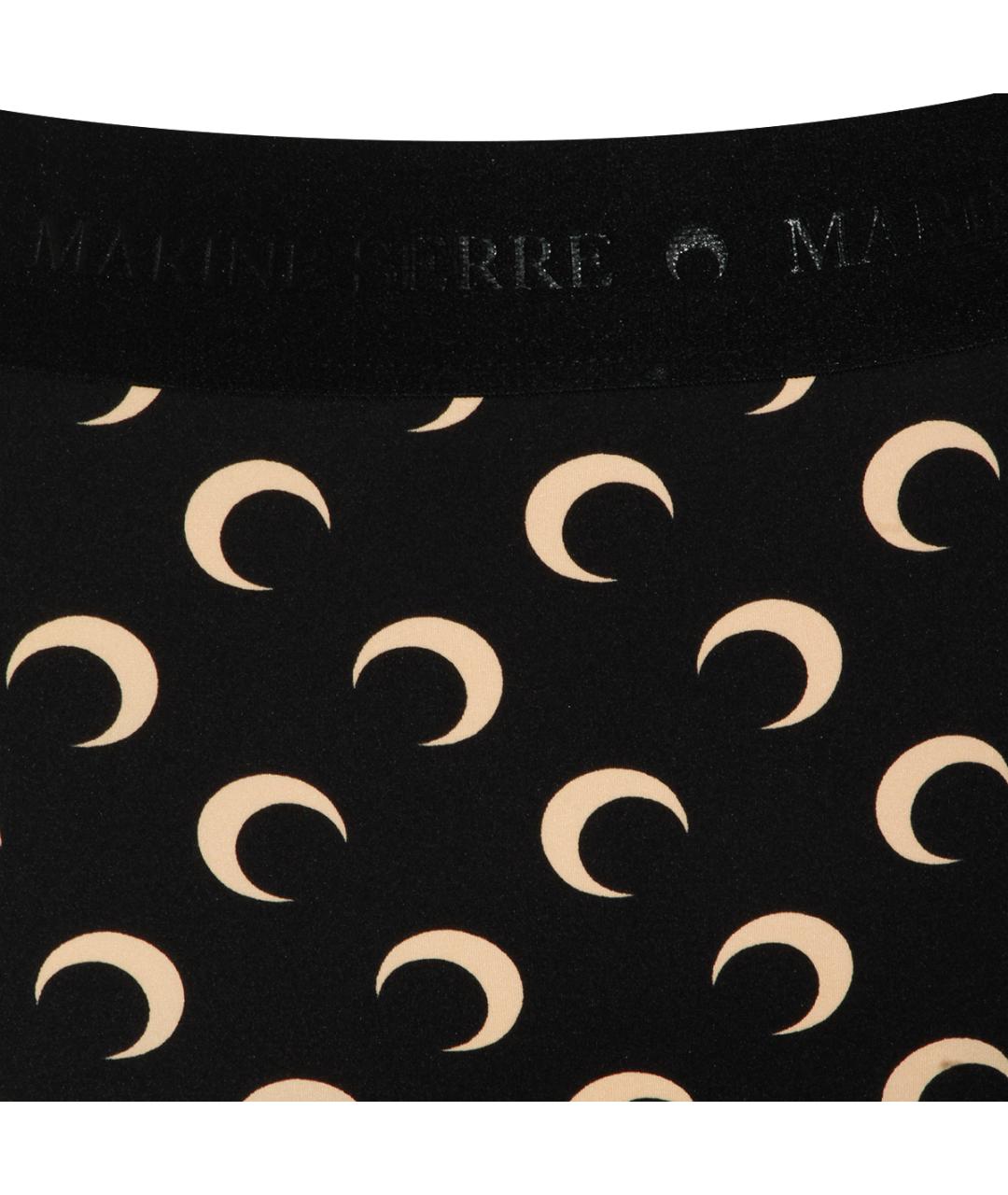 MARINE SERRE Черные полиамидовые леггинсы и велосипедки, фото 3