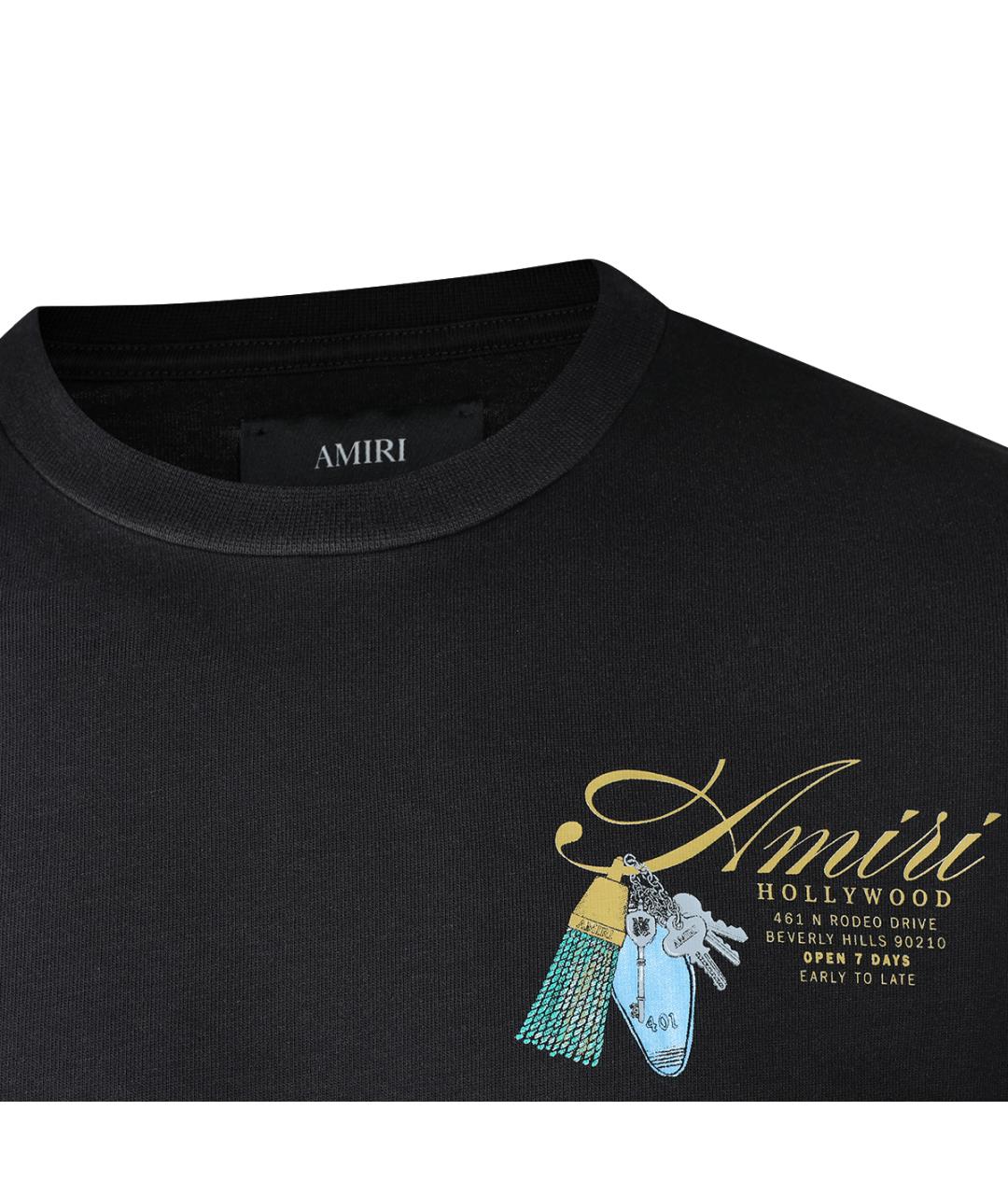 AMIRI Черная хлопковая футболка, фото 4