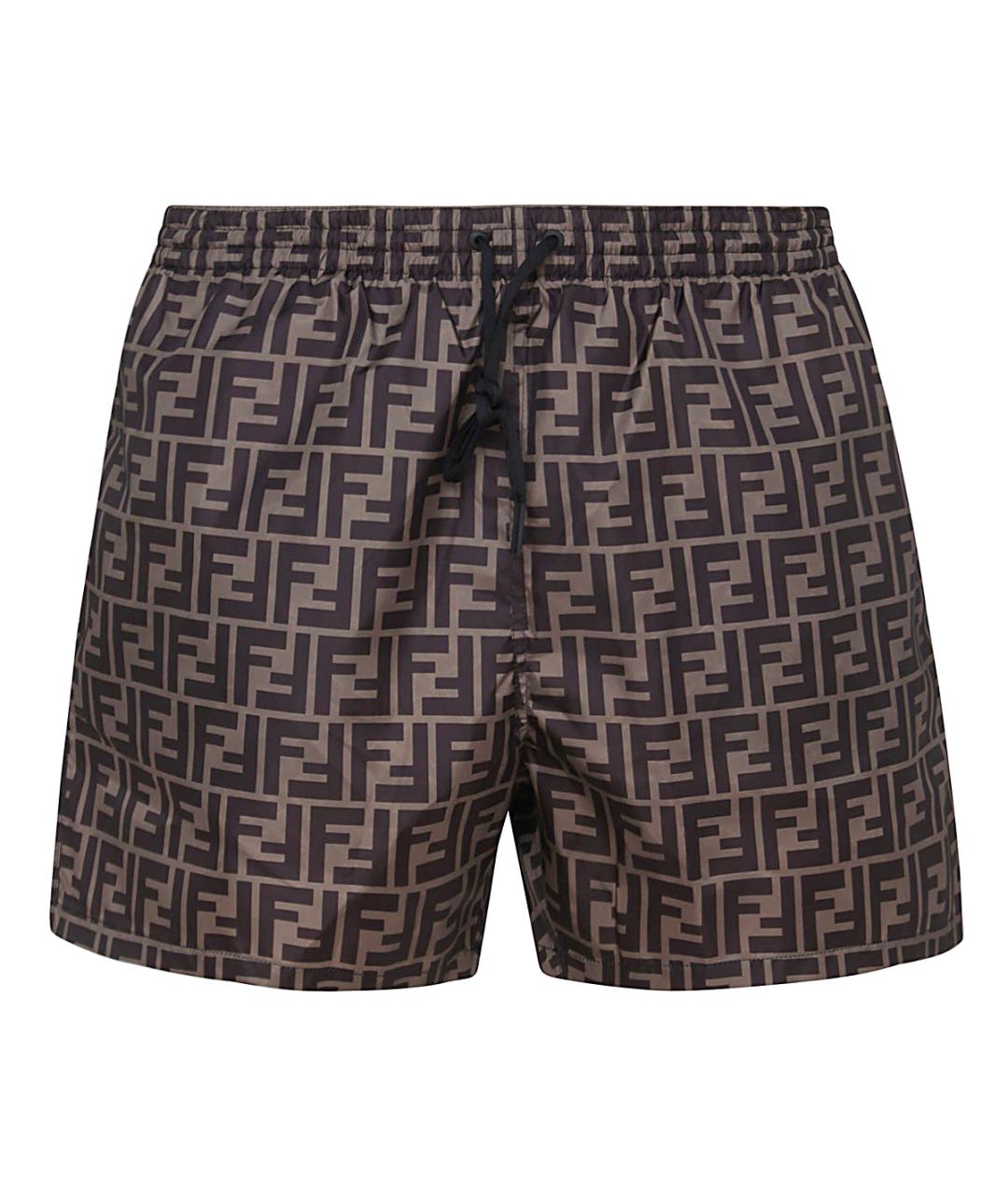 FENDI Коричневые полиэстеровые плавки, фото 1