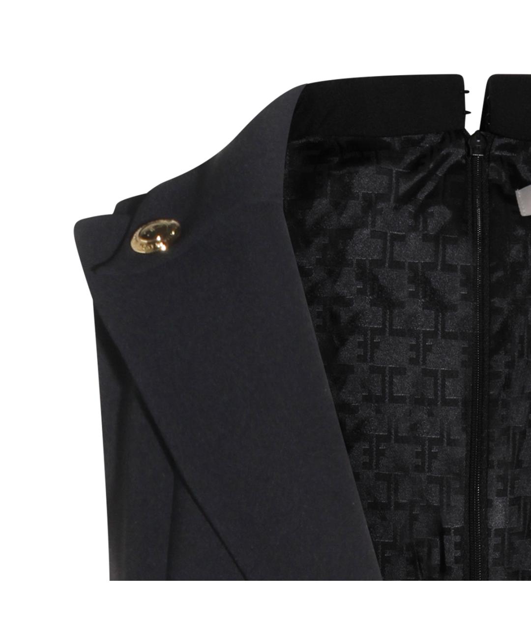 ELISABETTA FRANCHI Черное полиэстеровое повседневное платье, фото 4