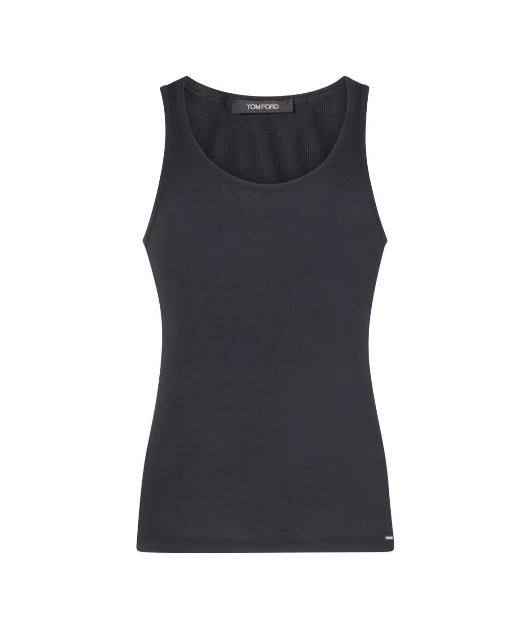 TOM FORD Черная хлопковая майка, фото 1