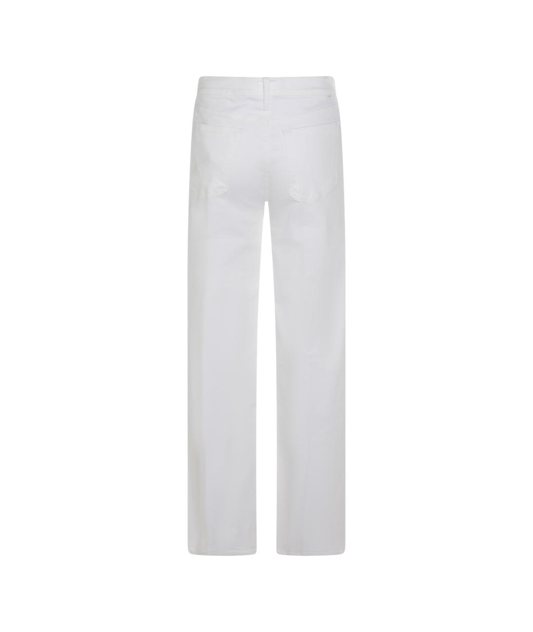 MOTHER Белые хлопковые прямые джинсы, фото 2