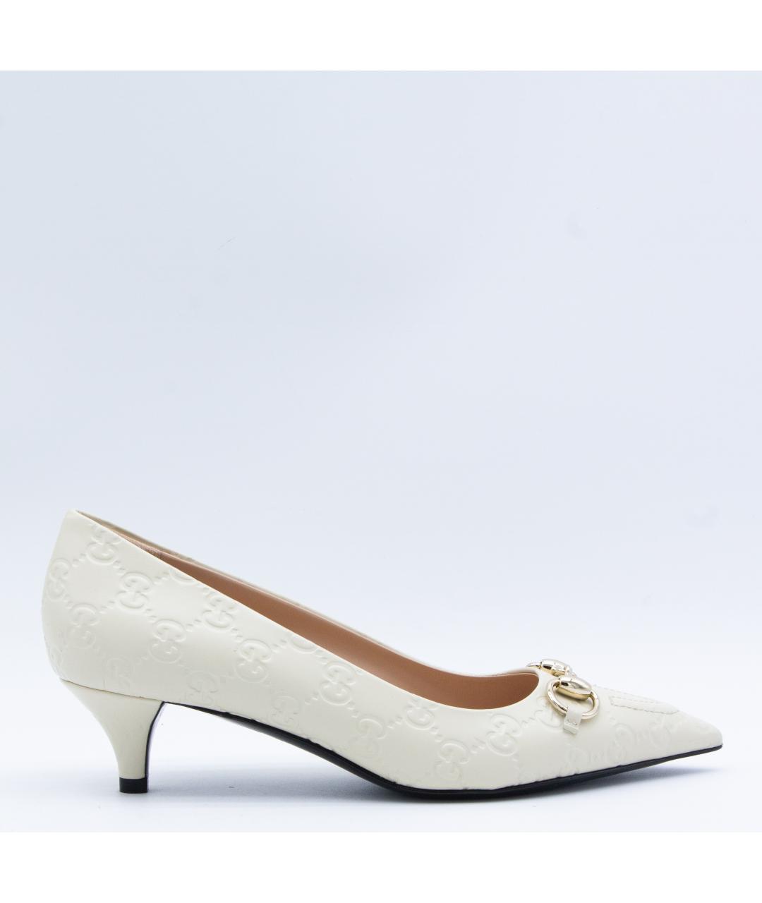 GUCCI Белые кожаные туфли, фото 2