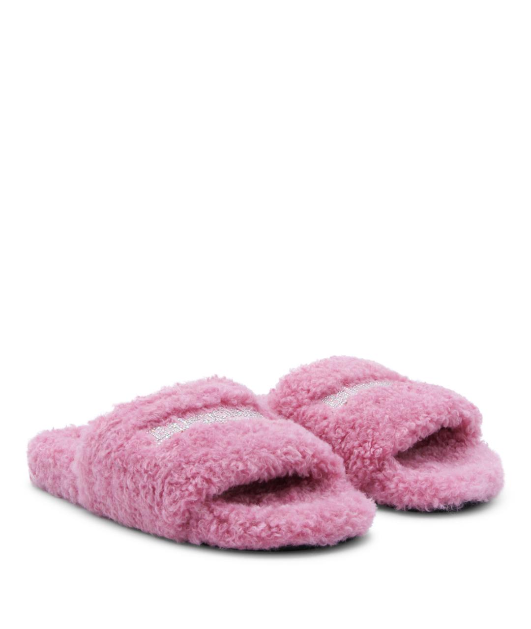 BALENCIAGA Розовые текстильные шлепанцы, фото 2