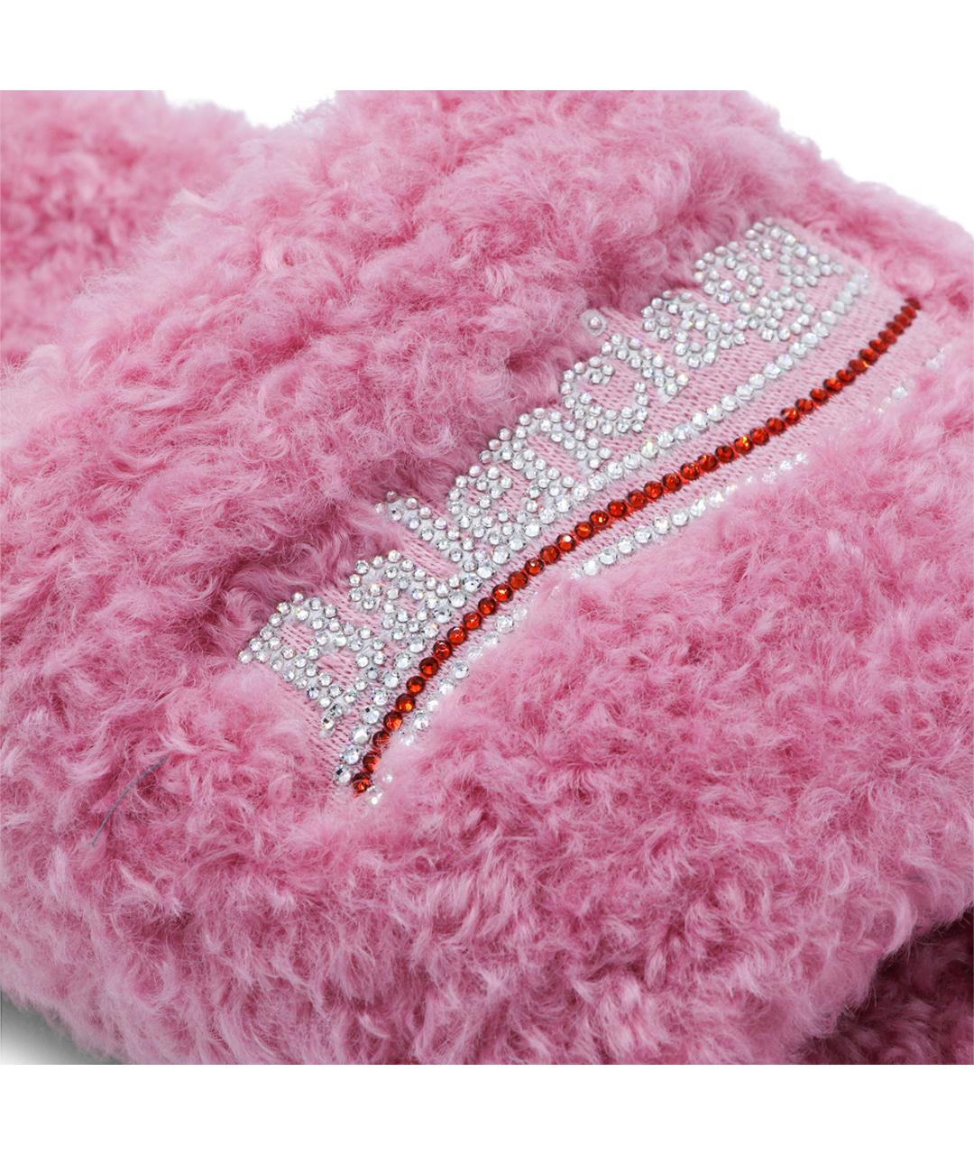 BALENCIAGA Розовые текстильные шлепанцы, фото 4