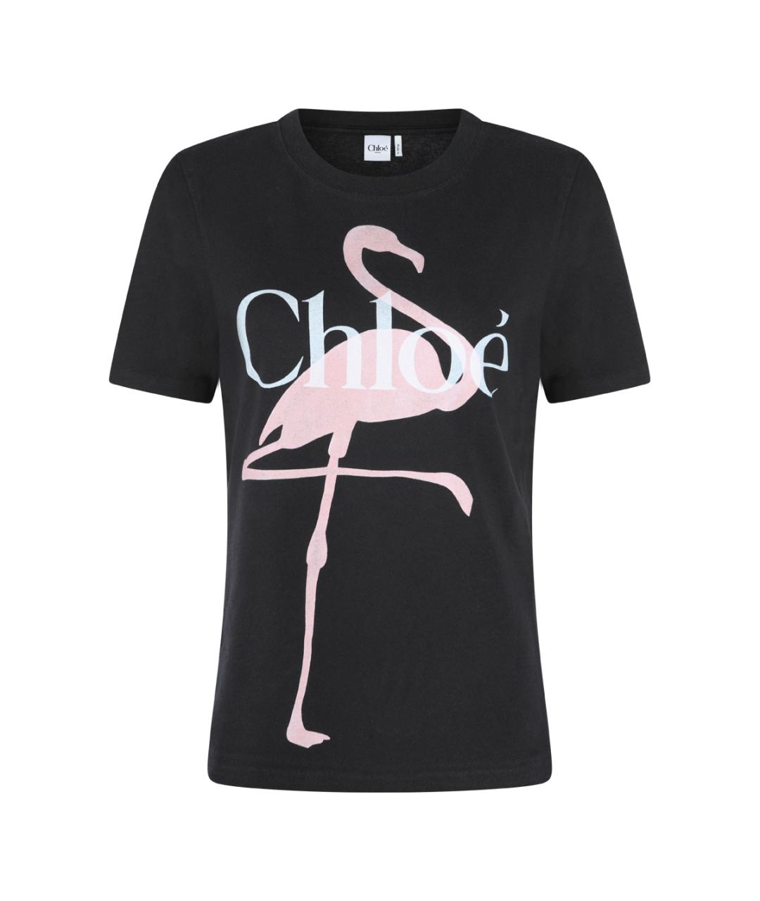 CHLOE Черная хлопковая футболка, фото 1