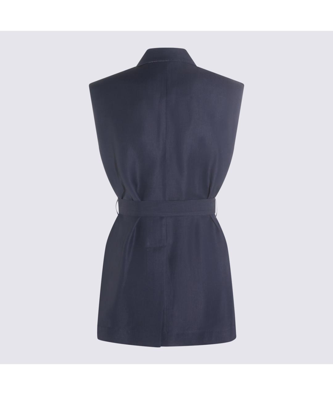 BRUNELLO CUCINELLI Темно-синий вискозный жилет, фото 3