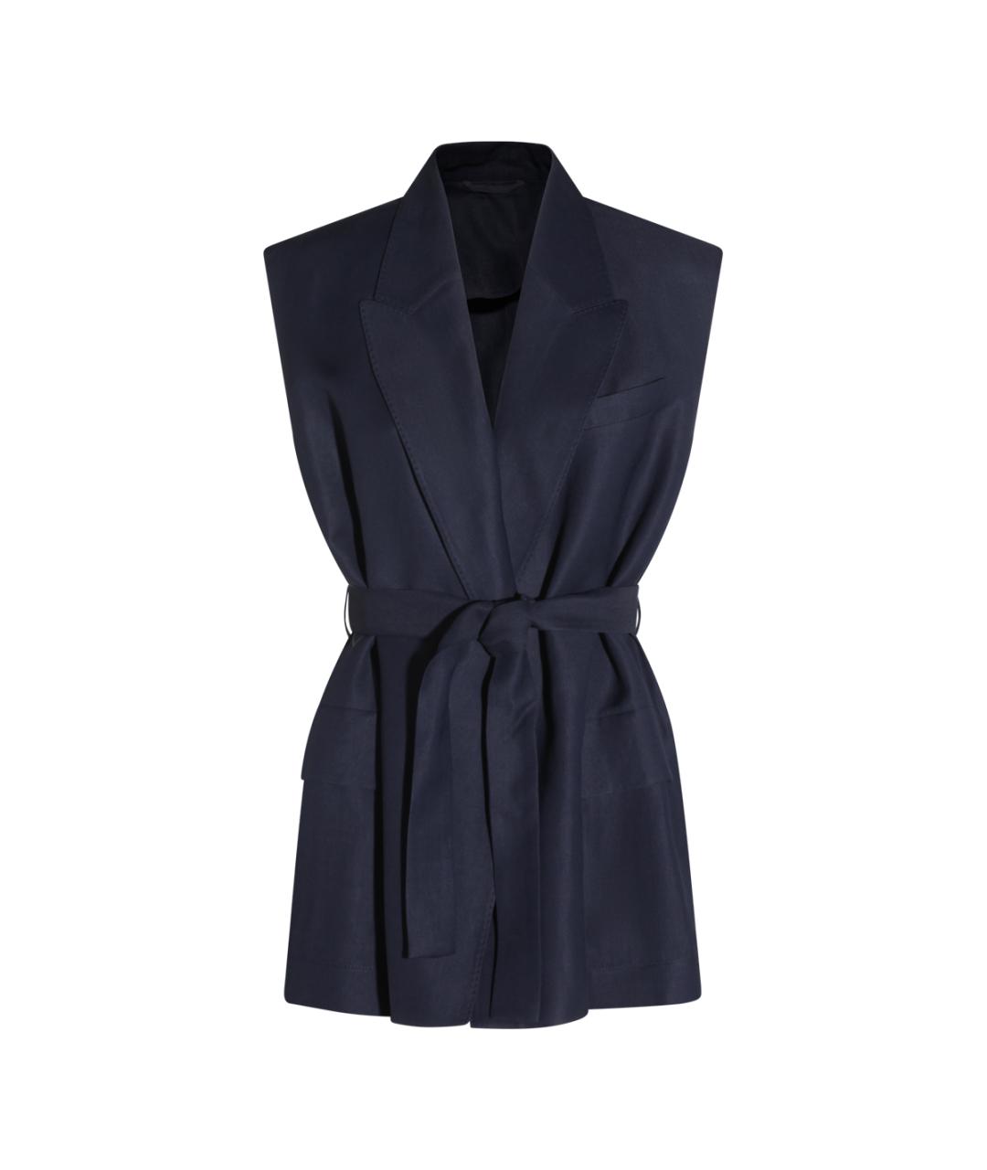 BRUNELLO CUCINELLI Темно-синий вискозный жилет, фото 1