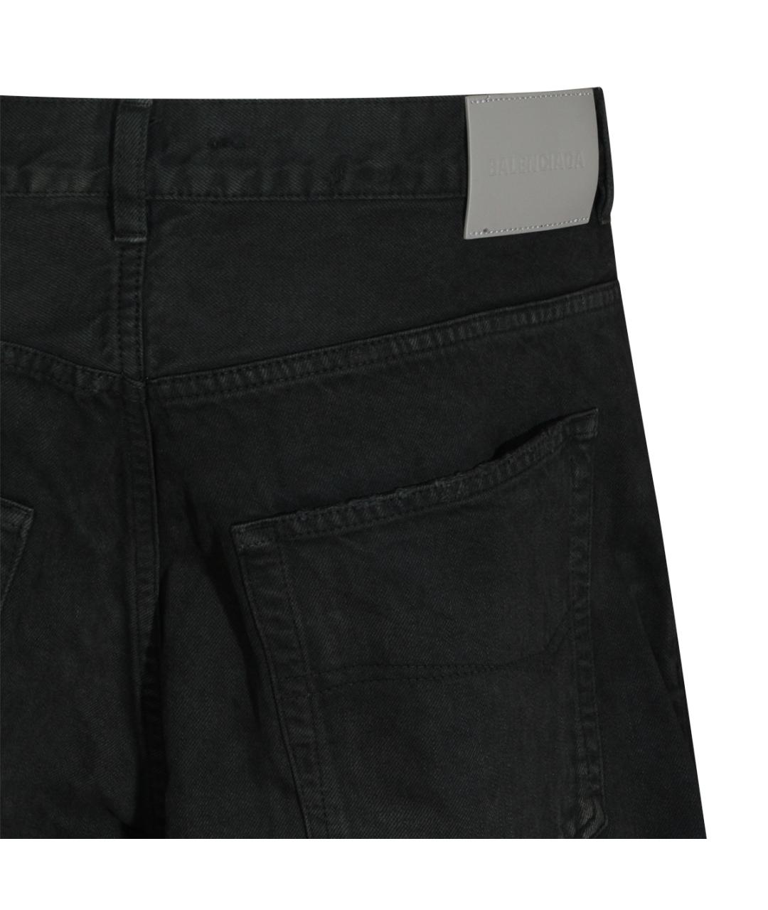 BALENCIAGA Черные хлопковые прямые джинсы, фото 4
