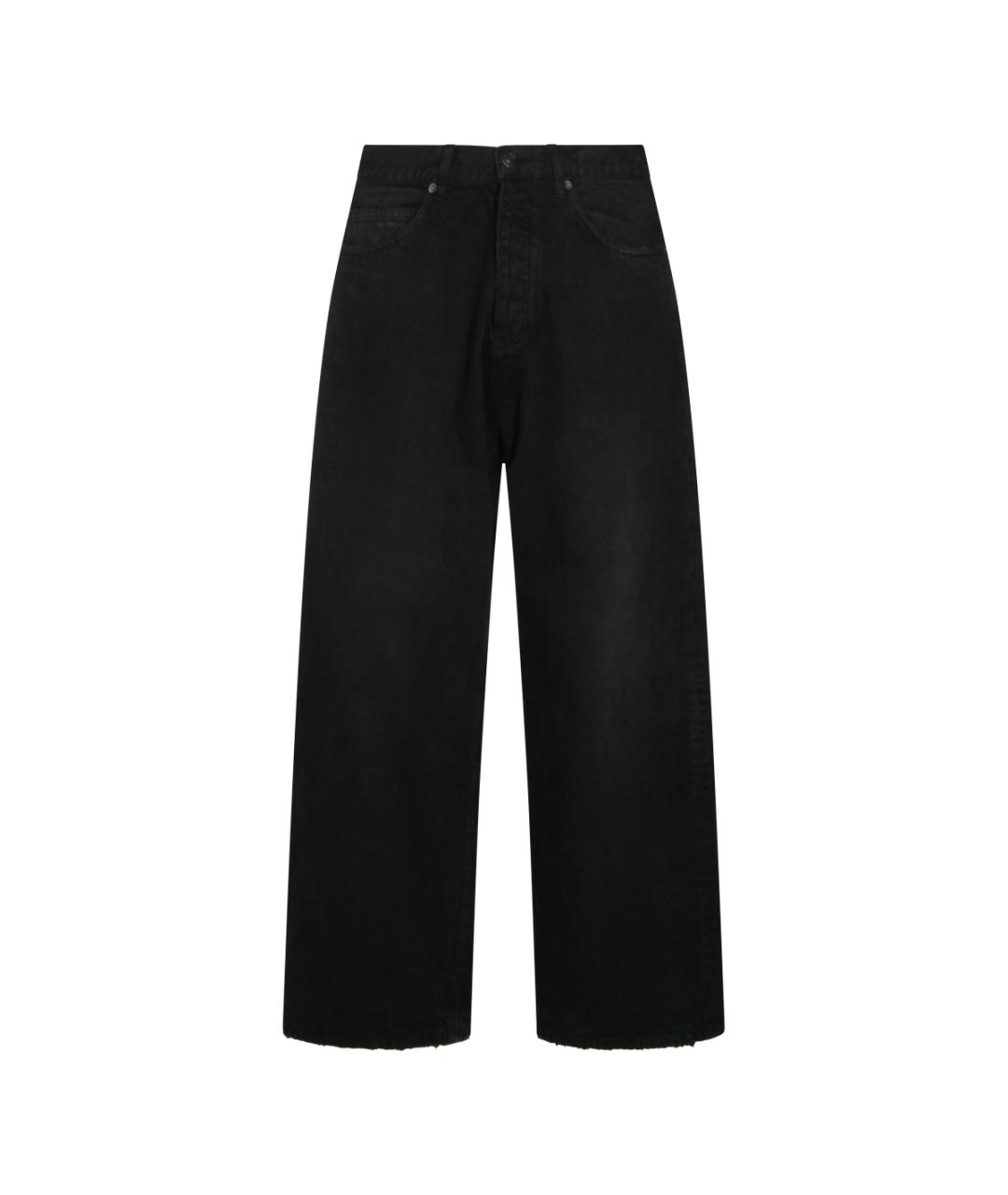 BALENCIAGA Черные хлопковые прямые джинсы, фото 1