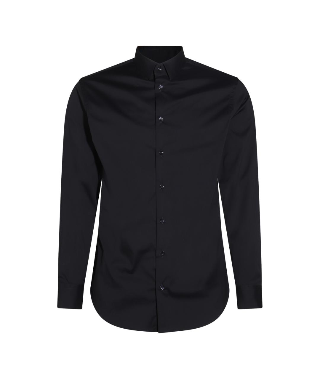 GIORGIO ARMANI Темно-синяя хлопковая классическая рубашка, фото 1