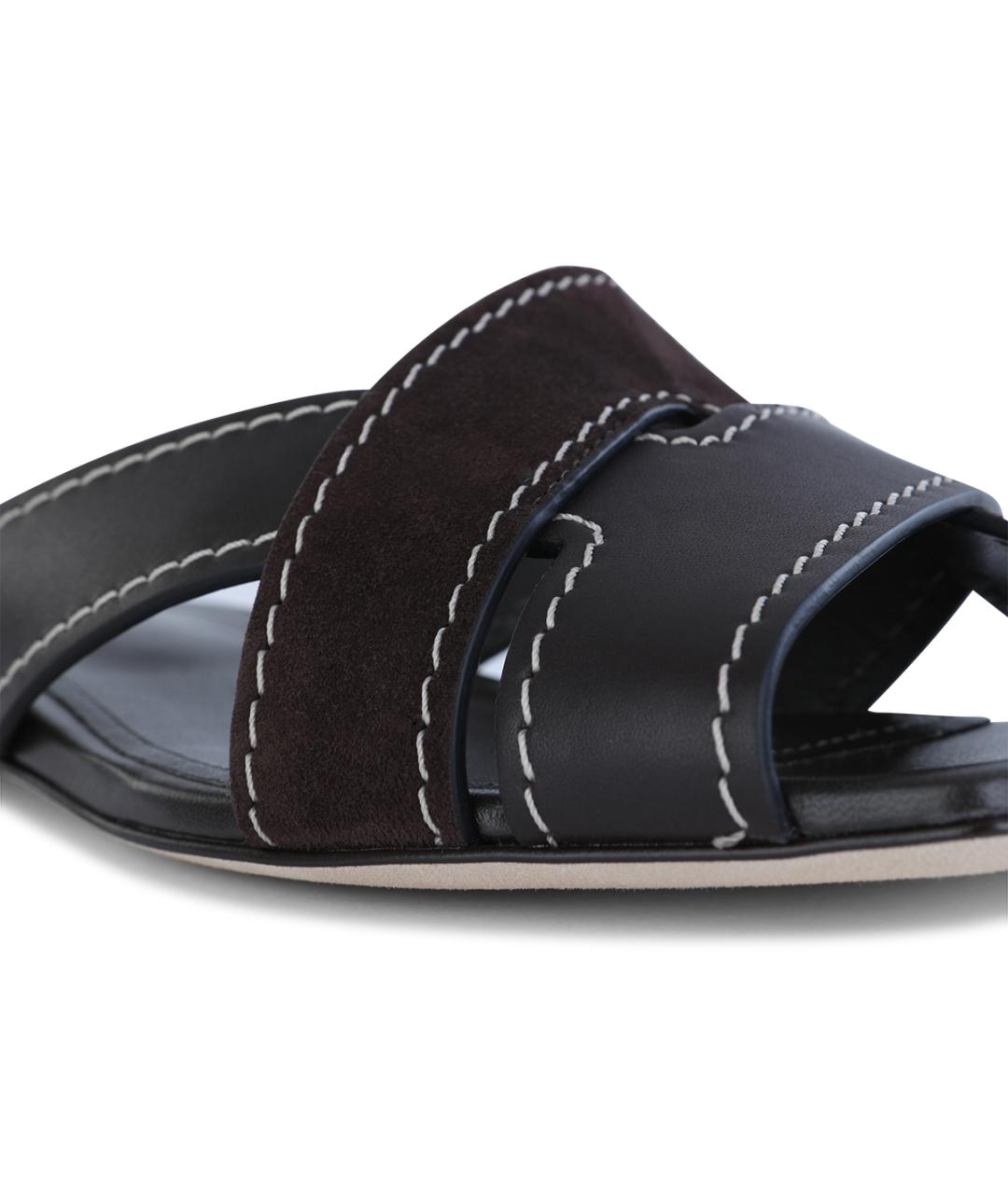 TOD'S Коричневые кожаные сандалии, фото 4