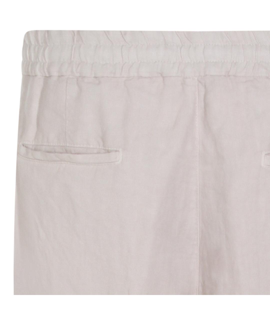 BRUNELLO CUCINELLI Бежевые льняные повседневные брюки, фото 4