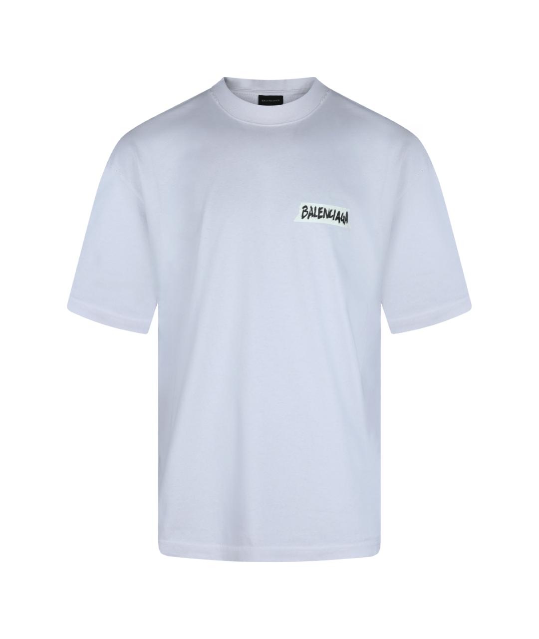 BALENCIAGA Белая хлопковая футболка, фото 1