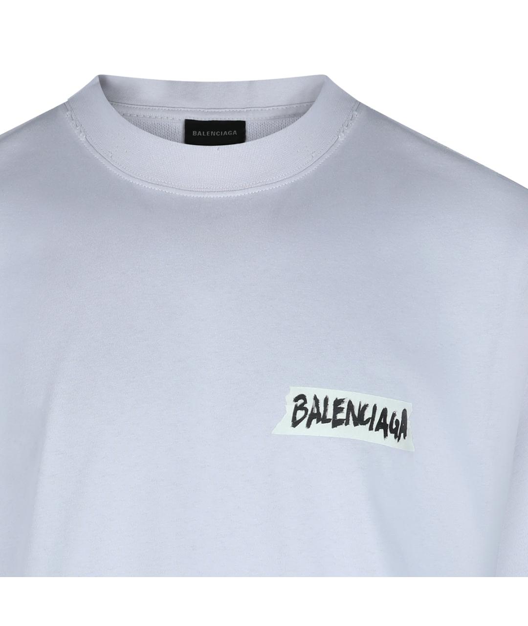 BALENCIAGA Белая хлопковая футболка, фото 3