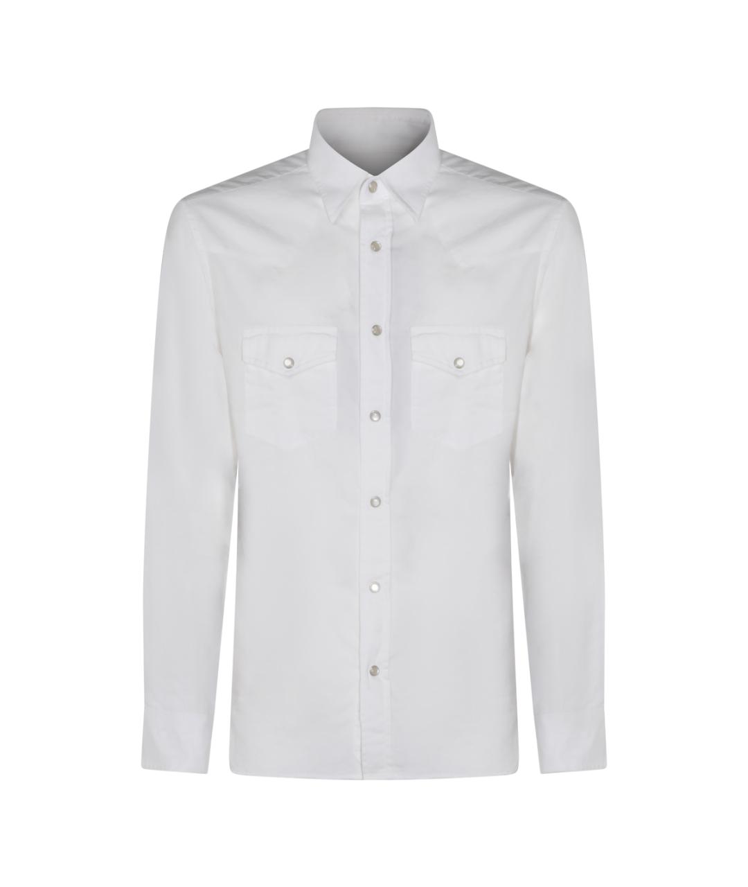 TOM FORD Белая хлопковая классическая рубашка, фото 1