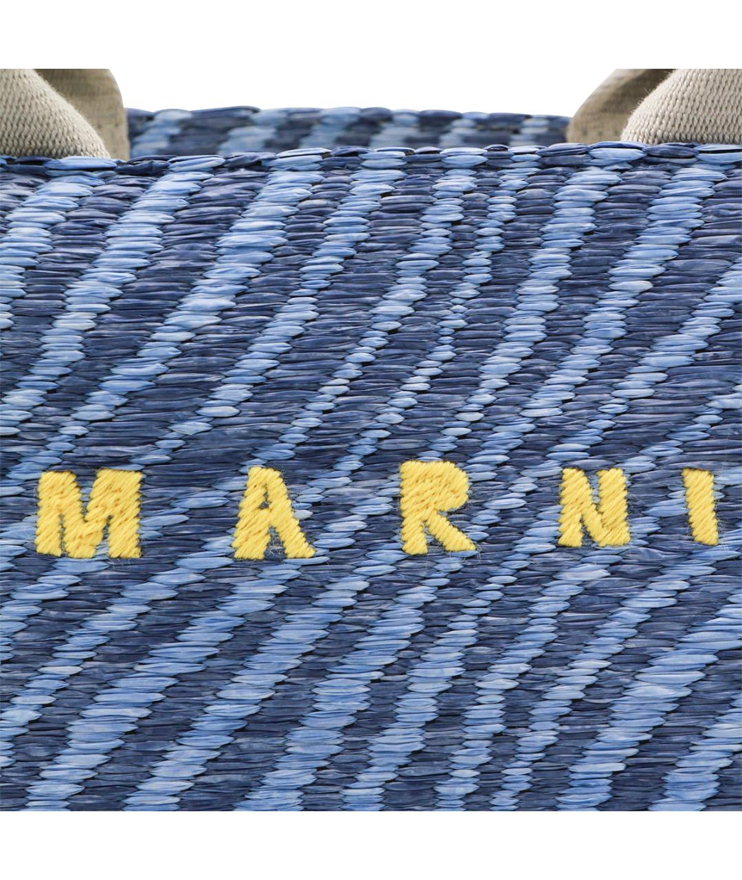 MARNI Синяя тканевая сумка тоут, фото 4