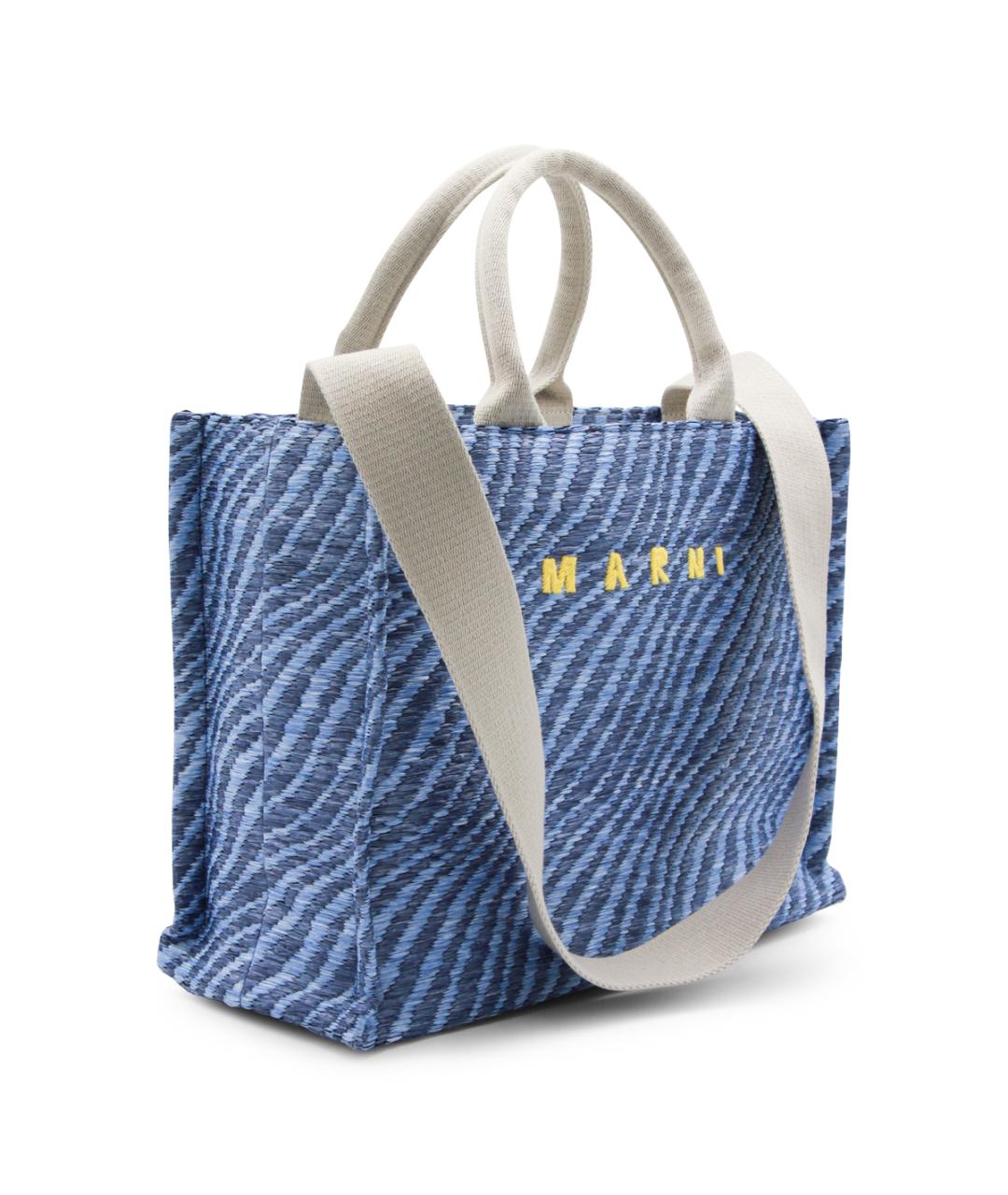 MARNI Синяя тканевая сумка тоут, фото 2