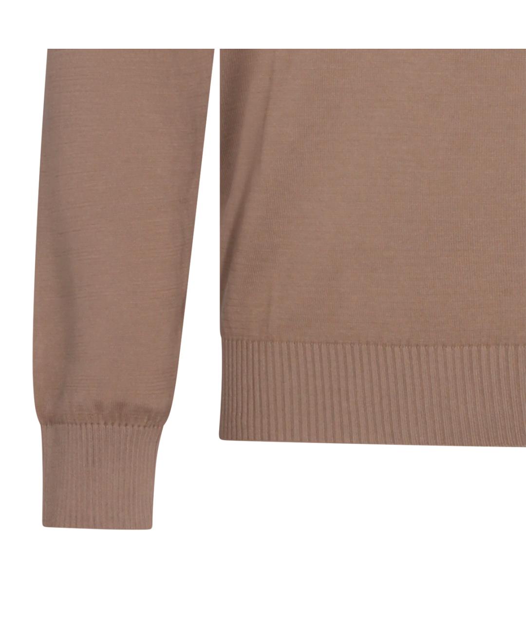 MALO Коричневый хлопковый джемпер / свитер, фото 3