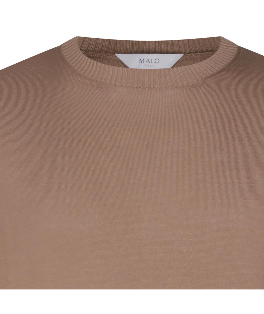 MALO Коричневый хлопковый джемпер / свитер, фото 4