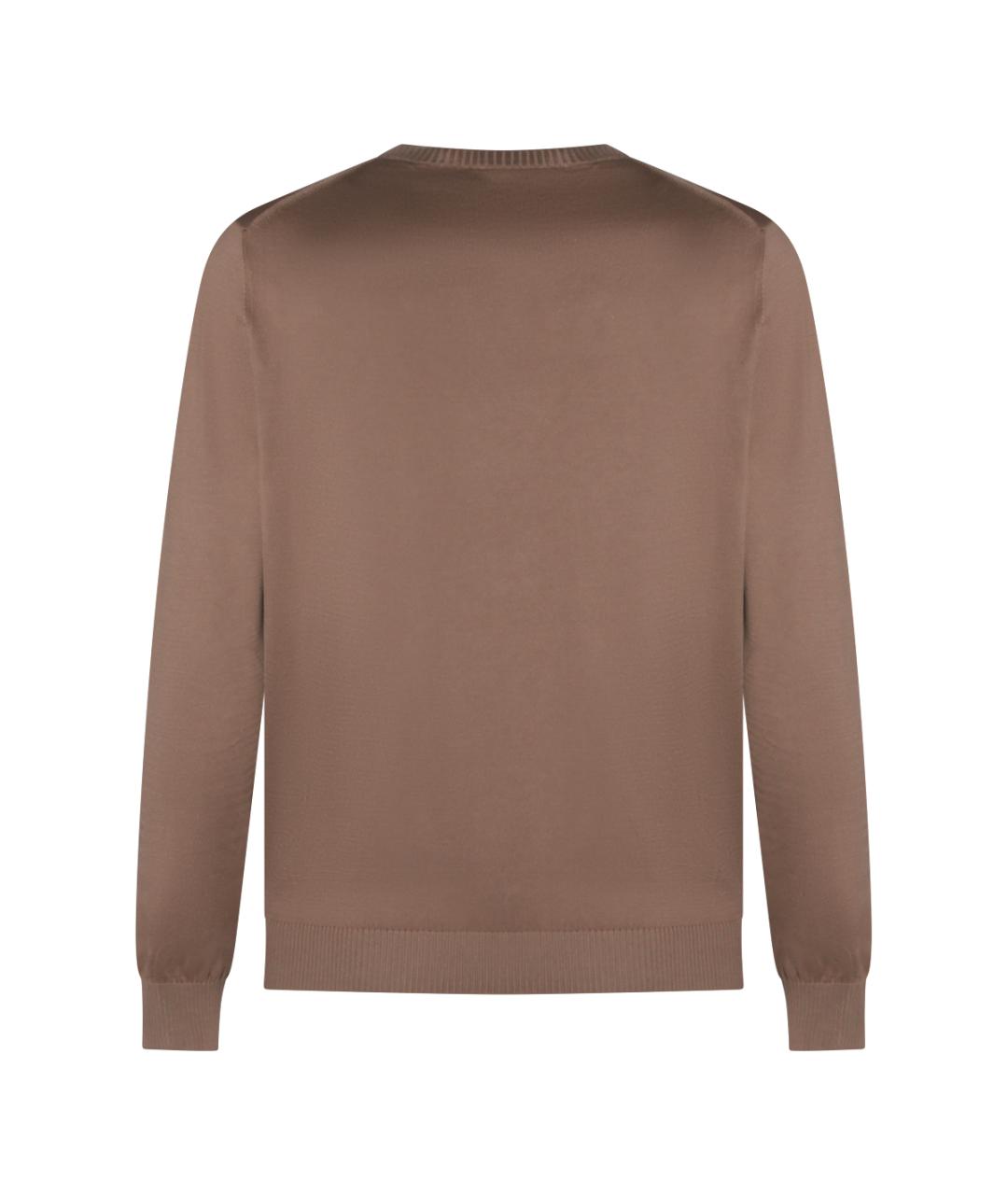 MALO Коричневый хлопковый джемпер / свитер, фото 2