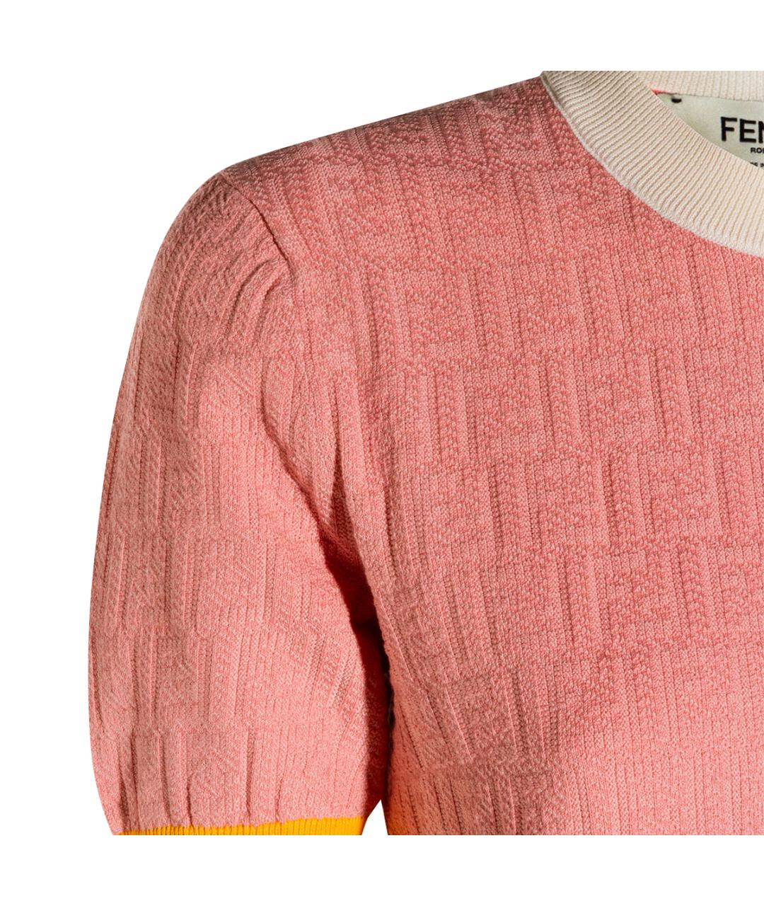 FENDI Розовый шерстяной джемпер / свитер, фото 3