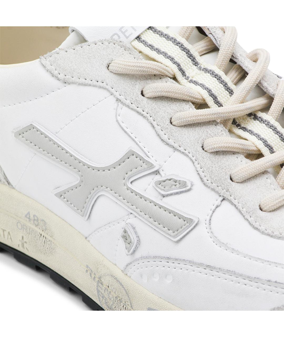 PREMIATA Белые кожаные низкие кроссовки / кеды, фото 4