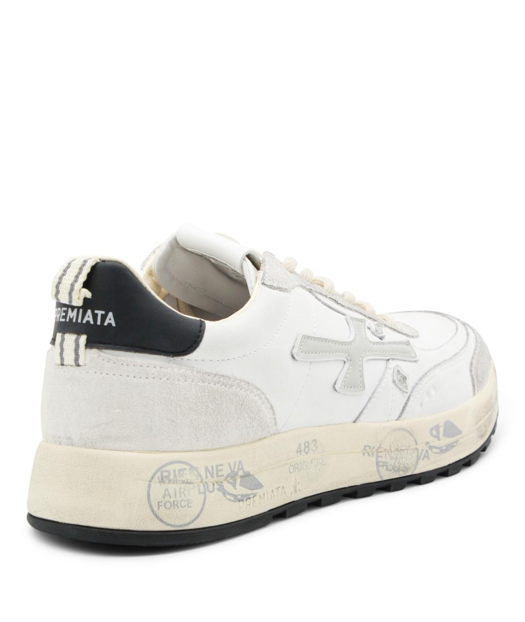 PREMIATA Белые кожаные низкие кроссовки / кеды, фото 3
