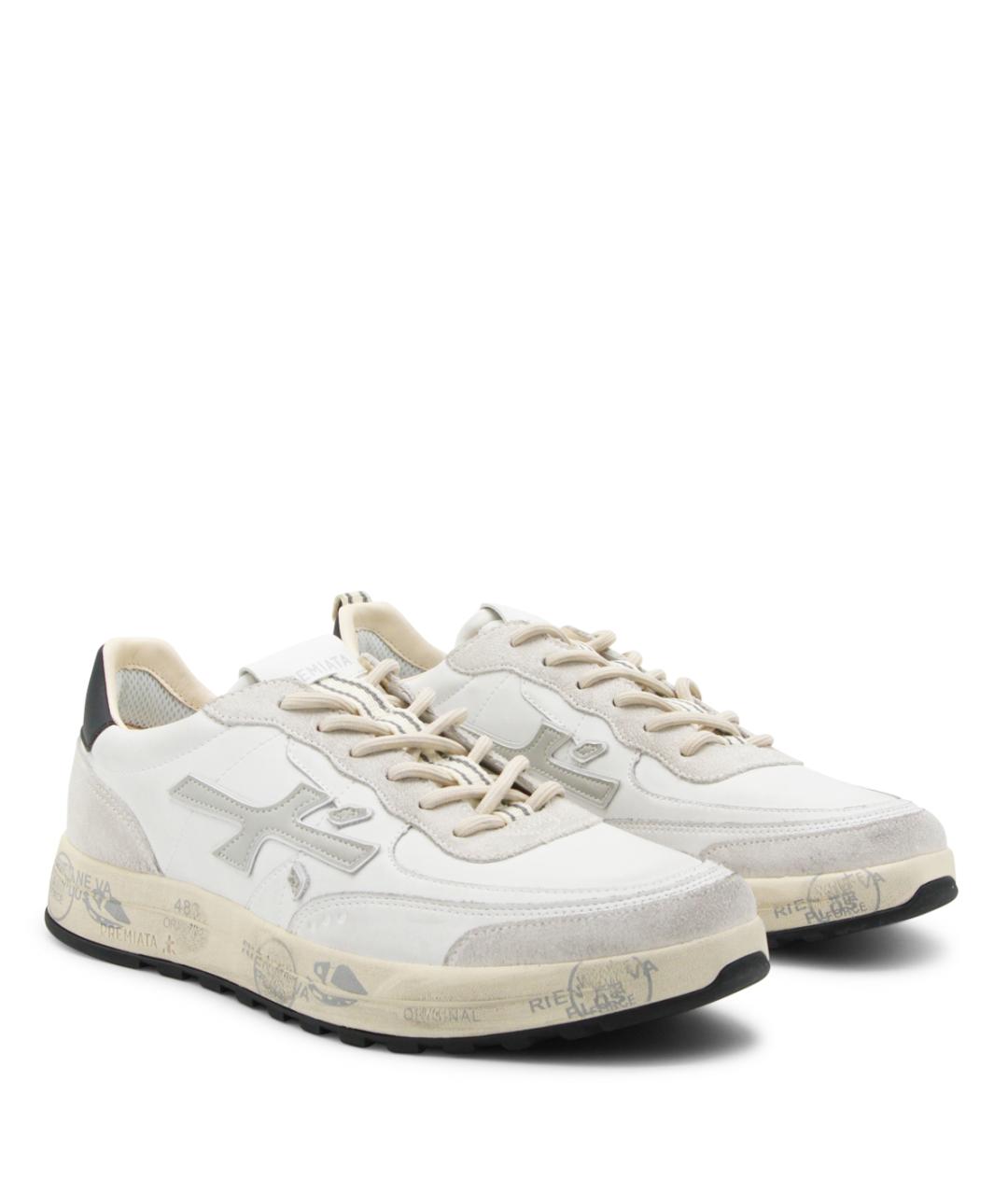 PREMIATA Белые кожаные низкие кроссовки / кеды, фото 2