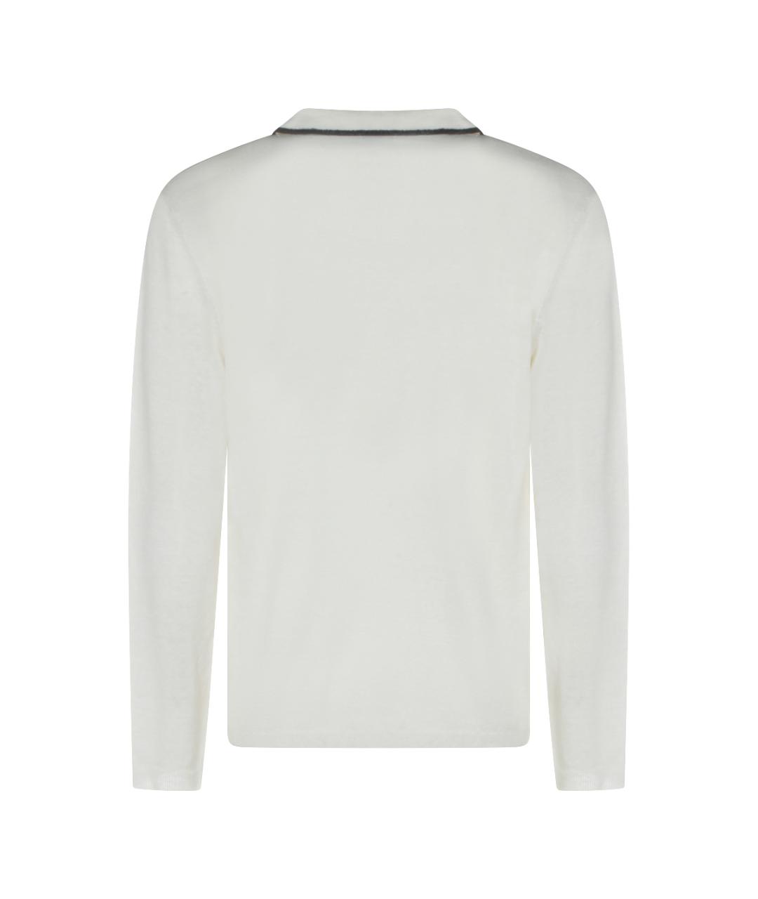 GIORGIO ARMANI Белое поло с длинным рукавом, фото 2