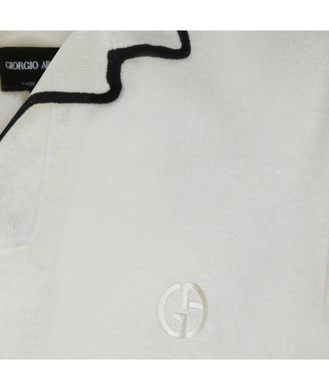 GIORGIO ARMANI Белое поло с длинным рукавом, фото 3