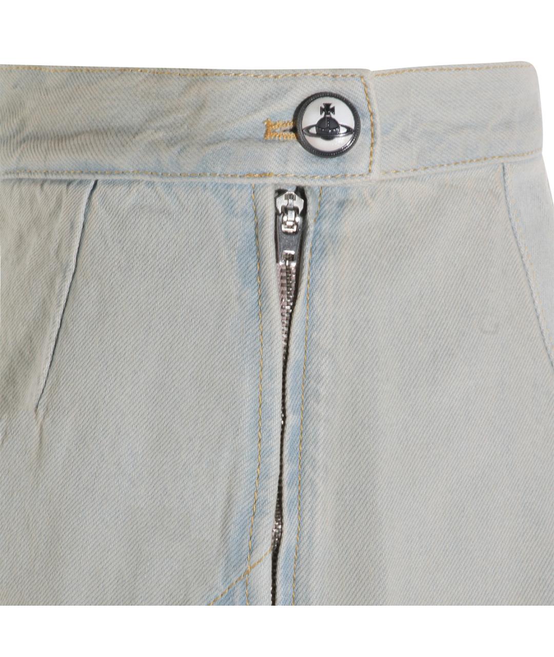 VIVIENNE WESTWOOD Синяя хлопковая юбка миди, фото 3