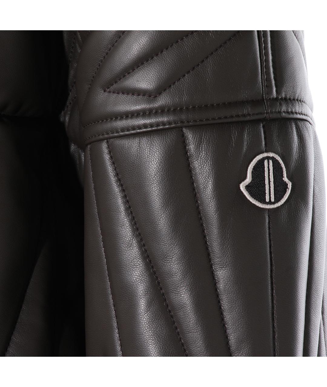 MONCLER Серая кожаная куртка, фото 3