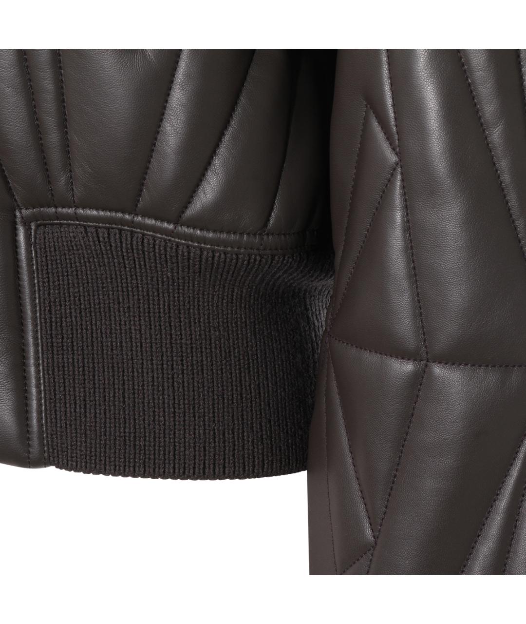 MONCLER Серая кожаная куртка, фото 4