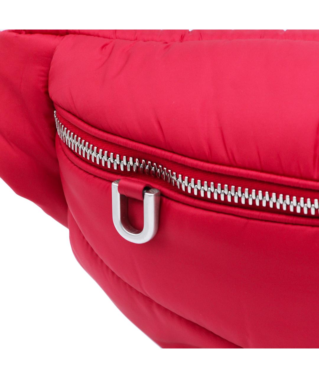 MONCLER Красная кожаная поясная сумка, фото 3