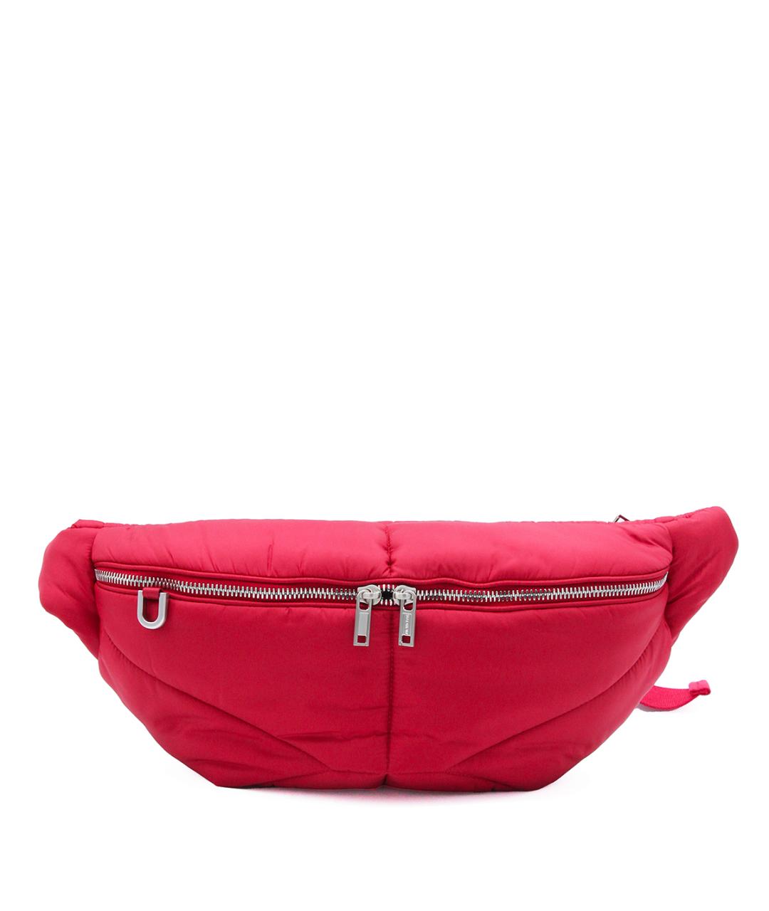 MONCLER Красная кожаная поясная сумка, фото 1