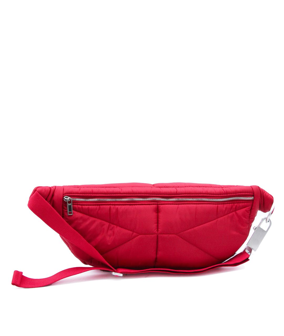 MONCLER Красная кожаная поясная сумка, фото 2